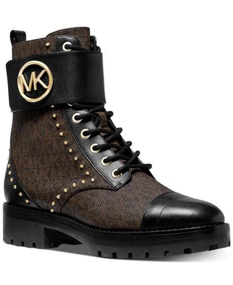 michael kors boots black and brown|Michael Kors adjustable buckle boots.